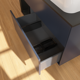 Тумба под раковину Villeroy & Boch Finion 120х50,1 см с подсветкой МДФ темно-синий матовый лак/стекло белое матовое G682PDHG