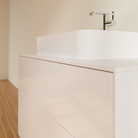 Тумба под раковину Villeroy & Boch Finion 100х50,1 см МДФ глянцевый белый лак/стекло белое матовое F35100GF