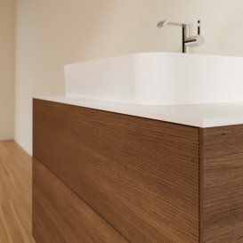 Тумба под раковину Villeroy & Boch Finion 100х50,1 см МДФ шпон грецкого ореха/стекло белое матовое F35100GN