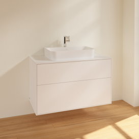 Тумба под раковину Villeroy & Boch Finion 100х50,1 см МДФ белый матовый лак/стекло белое матовое F35100MT