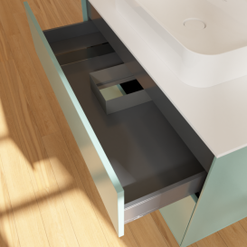 Тумба под раковину Villeroy & Boch Finion 100х50,1 см МДФ оливковый матовый лак/стекло белое матовое F35100GM