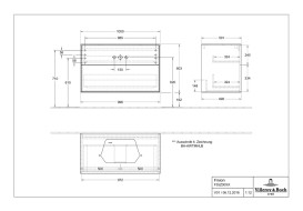 Тумба під раковину Villeroy & Boch Finion 100х50,1 см МДФ темно-синій матовий лак/скло біле матове F35100HG
