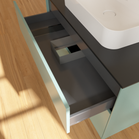 Тумба под раковину Villeroy & Boch Finion 100х50,1 см МДФ оливковый матовый лак/стекло черное матовое F35200GM