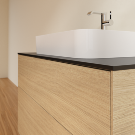 Тумба под раковину Villeroy & Boch Finion 100х50,1 см МДФ шпон дуба/стекло черное матовое F35200PC