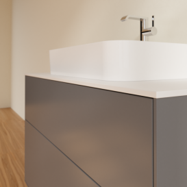 Тумба під раковину Villeroy & Boch Finion 100х50,1 см з підсвічуванням МДФ антрацит матовий лак/скло біле матове G35100GK