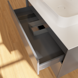 Тумба під раковину Villeroy & Boch Finion 100х50,1 см з підсвічуванням МДФ антрацит матовий лак/скло біле матове G35100GK