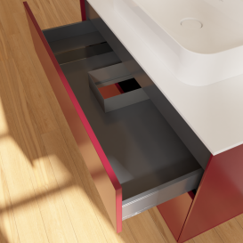 Тумба под раковину Villeroy & Boch Finion 100х50,1 см с подсветкой МДФ пион матовый лак/стекло белое матовое G35100HB