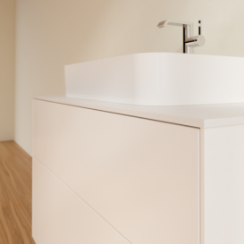 Тумба под раковину Villeroy & Boch Finion 100х50,1 см с подсветкой МДФ белый матовый лак/стекло белое матовое G35100MT