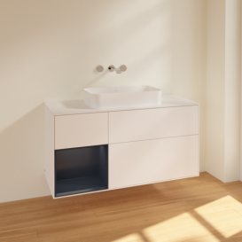 Тумба под раковину Villeroy & Boch Finion 120х50,1 см с подсветкой МДФ белый матовый лак/стекло белое матовое F701HGMT