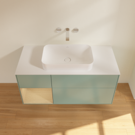 Тумба под раковину Villeroy & Boch Finion 120х50,1 см с подсветкой МДФ оливковый матовый лак/стекло белое матовое F701PCGM