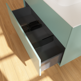 Тумба под раковину Villeroy & Boch Finion 100х50,1 см с подсветкой МДФ оливковый матовый лак/стекло белое матовое G35100GM