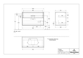 Тумба под раковину Villeroy & Boch Finion 100х50,1 см с подсветкой МДФ шпон дуба/стекло белое матовое G35100PC