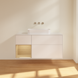 Тумба под раковину Villeroy & Boch Finion 120х50,1 см с подсветкой МДФ белый матовый лак/стекло белое матовое F701PCMT