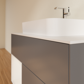 Тумба под раковину Villeroy & Boch Finion 100х50,1 см с подсветкой МДФ антрацит матовый лак/стекло белое матовое F361GFGK
