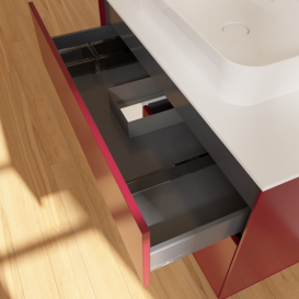 Тумба под раковину Villeroy & Boch Finion 100х50,1 см с подсветкой МДФ пион матовый лак/стекло белое матовое F361GFHB