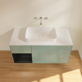 Тумба под раковину Villeroy & Boch Finion 120х50,1 см с подсветкой МДФ оливковый матовый лак/стекло белое матовое F701PDGM