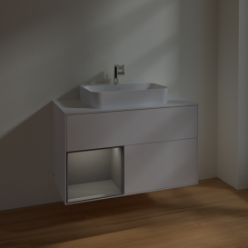 Тумба под раковину Villeroy & Boch Finion 100х50,1 см с подсветкой МДФ белый матовый лак/стекло белое матовое F361GKMT