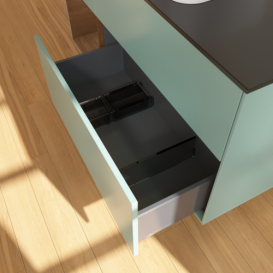 Тумба под раковину Villeroy & Boch Finion 120х50,1 см с подсветкой МДФ оливковый матовый лак/стекло черное матовое F702GNGM