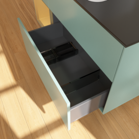 Тумба под раковину Villeroy & Boch Finion 120х50,1 см с подсветкой МДФ оливковый матовый лак/стекло черное матовое F702HFGM