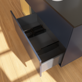 Тумба под раковину Villeroy & Boch Finion 120х50,1 см с подсветкой МДФ темно-синий матовый лак/стекло черное матовое F702HFHG