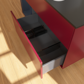 Тумба под раковину Villeroy & Boch Finion 120х50,1 см с подсветкой МДФ пион матовый лак/стекло черное матовое F702HGHB