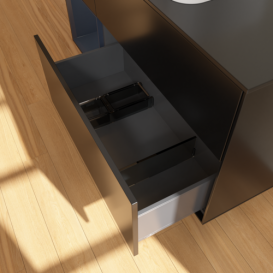 Тумба под раковину Villeroy & Boch Finion 120х50,1 см с подсветкой МДФ черный матовый лак/стекло черное матовое F702HGPD