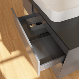 Тумба под раковину Villeroy & Boch Finion 120х50,1 см с подсветкой МДФ антрацит матовый лак/стекло черное матовое F702PCGK