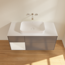 Тумба под раковину Villeroy & Boch Finion 120х50,1 см с подсветкой МДФ антрацит матовый лак/стекло белое матовое G701GFGK