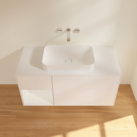 Тумба под раковину Villeroy & Boch Finion 120х50,1 см с подсветкой МДФ белый матовый лак/стекло белое матовое G701GFMT