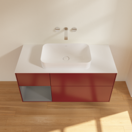 Тумба под раковину Villeroy & Boch Finion 120х50,1 см с подсветкой МДФ пион матовый лак/стекло белое матовое G701GKHB