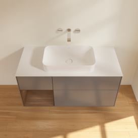 Тумба под раковину Villeroy & Boch Finion 120х50,1 см с подсветкой МДФ антрацит матовый лак/стекло белое матовое G701GNGK