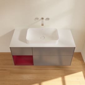 Тумба под раковину Villeroy & Boch Finion 120х50,1 см с подсветкой МДФ антрацит матовый лак/стекло белое матовое G701HBGK