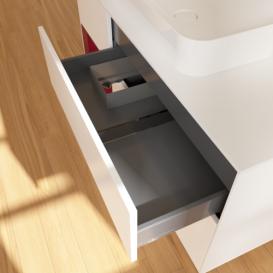 Тумба під раковину Villeroy & Boch Finion 120х50,1 см із підсвічуванням МДФ білий матовий лак/скло біле матове G701HBMT