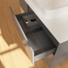 Тумба под раковину Villeroy & Boch Finion 120х50,1 см с подсветкой МДФ антрацит матовый лак/стекло белое матовое G701HFGK