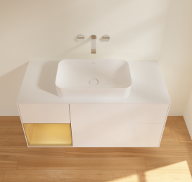 Тумба под раковину Villeroy & Boch Finion 120х50,1 см с подсветкой МДФ белый матовый лак/стекло белое матовое G701HFMT