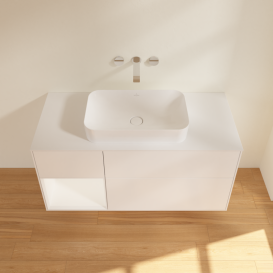 Тумба под раковину Villeroy & Boch Finion 120х50,1 см с подсветкой МДФ белый матовый лак/стекло белое матовое G701MTMT