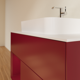 Тумба под раковину Villeroy & Boch Finion 100х50,1 см с подсветкой МДФ пион матовый лак/стекло белое матовое F361HBHB