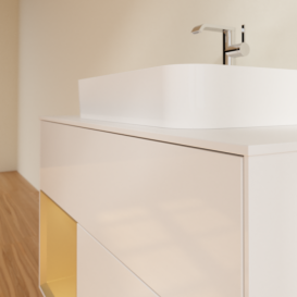 Тумба под раковину Villeroy & Boch Finion 100х50,1 см с подсветкой МДФ глянцевый белый лак/стекло белое матовое F361HFGF