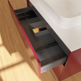 Тумба под раковину Villeroy & Boch Finion 100х50,1 см с подсветкой МДФ пион матовый лак/стекло белое матовое F361HFHB