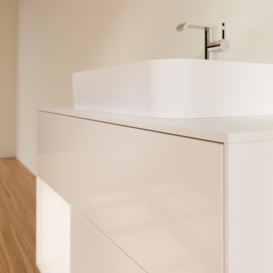 Тумба под раковину Villeroy & Boch Finion 100х50,1 см с подсветкой МДФ глянцевый белый лак/стекло белое матовое F361MTGF