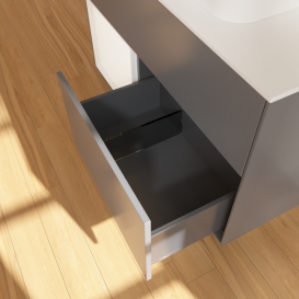 Тумба под раковину Villeroy & Boch Finion 100х50,1 см с подсветкой МДФ антрацит матовый лак/стекло белое матовое F361MTGK