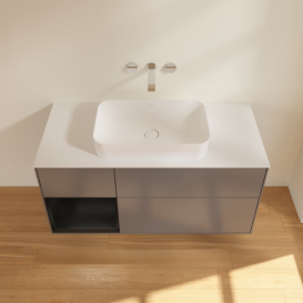 Тумба под раковину Villeroy & Boch Finion 120х50,1 см с подсветкой МДФ антрацит матовый лак/стекло белое матовое G701PDGK