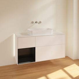 Тумба под раковину Villeroy & Boch Finion 120х50,1 см с подсветкой МДФ белый матовый лак/стекло белое матовое G701PDMT