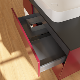 Тумба под раковину Villeroy & Boch Finion 120х50,1 см с подсветкой МДФ пион матовый лак/стекло черное матовое G702GFHB