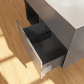 Тумба под раковину Villeroy & Boch Finion 100х50,1 см с подсветкой МДФ антрацит матовый лак/стекло белое матовое F361PDGK