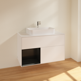 Тумба под раковину Villeroy & Boch Finion 100х50,1 см с подсветкой МДФ белый матовый лак/стекло белое матовое F361PDMT