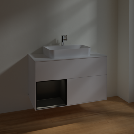 Тумба под раковину Villeroy & Boch Finion 100х50,1 см с подсветкой МДФ белый матовый лак/стекло белое матовое F361PDMT