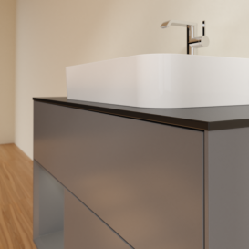 Тумба под раковину Villeroy & Boch Finion 100х50,1 см с подсветкой МДФ антрацит матовый лак/стекло черное матовое F362GKGK