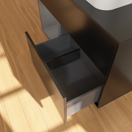 Тумба под раковину Villeroy & Boch Finion 100х50,1 см с подсветкой МДФ черный матовый лак/стекло черное матовое F362GKPD