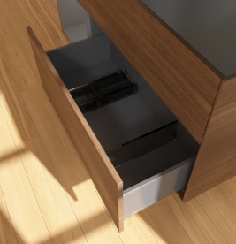 Тумба под раковину Villeroy & Boch Finion 120х50,1 см с подсветкой МДФ шпон грецкого ореха/стекло черное матовое G702GKGN